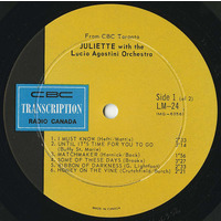 Juliette with the Lucio Agostini Orchestra