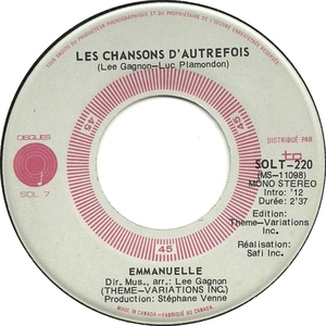 Les Chansons D'autrefois b/w Ma Chanson
