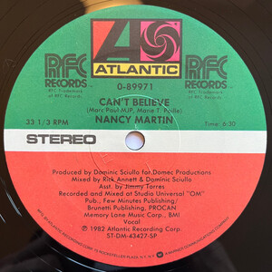 Can't Believe b/w Can't Believe (Instrumental) (as Nancy Martin)