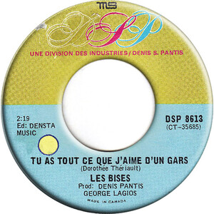 Tu As Tout Ce Que J'aime D'un Gars b/w Parce Que Tu M'as Souri