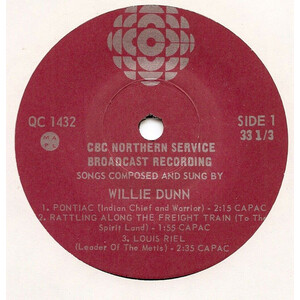 Songs Composed and Sung By Willie Dunn