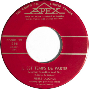 Il Est Temps De Partir (Just Say Goodbye And Go) b/w Oh! Donne-moi Ta Main (I Want To Hold Your Hand)