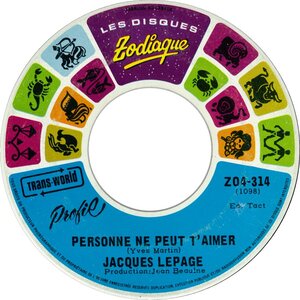 Personne Ne Peut T'aimer b/w Marie De Ma Jeunesse