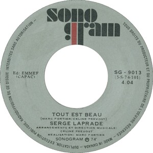 Tout Est Beau b/w S'y Pouvait Faire Beau