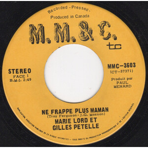 	Ne Frappe Plus Maman b/ Cherie Reviens (et Marie Lord)