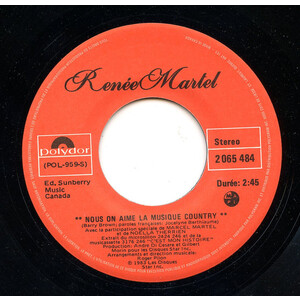 	Nous On Aime La Musique Country b/w Dors Bien Mon Ange