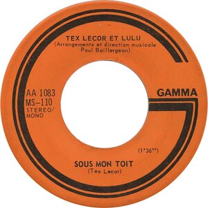  Sous Mon Toit b/w Mon Amour Pour Vous (et Lulu)