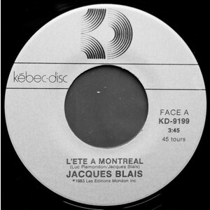 	L'été à Montréal b/w  L'été à Montréal (Version Instrumentale)
