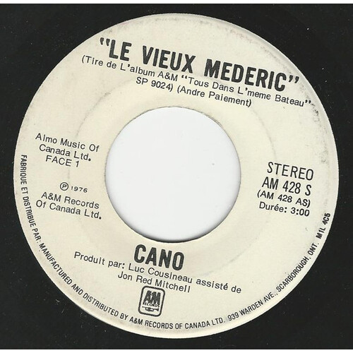 Le Vieux Mederic b/w Les Rues D'Ottawa