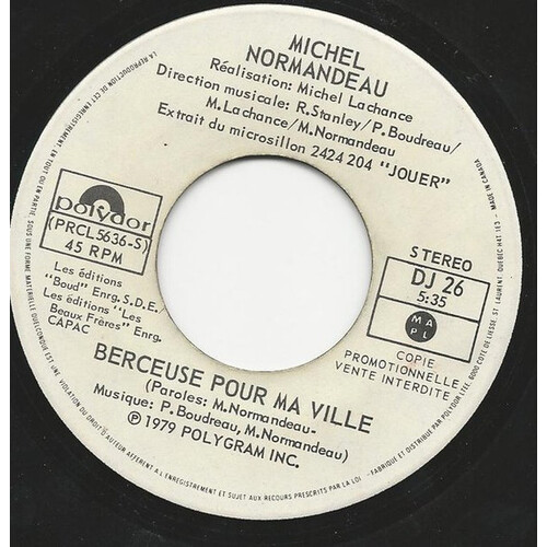 Jouer b/w Berceuse Pour Ma Ville