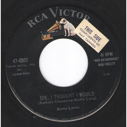 Die, I Thought I Would b/w That's What Sweethearts Do