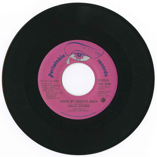 Takes My Breath Away b/w Roll Your Love Along