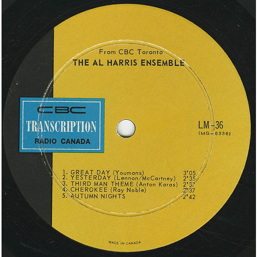 The Al Harris Ensemble (split with Doug Parker Big Band)
