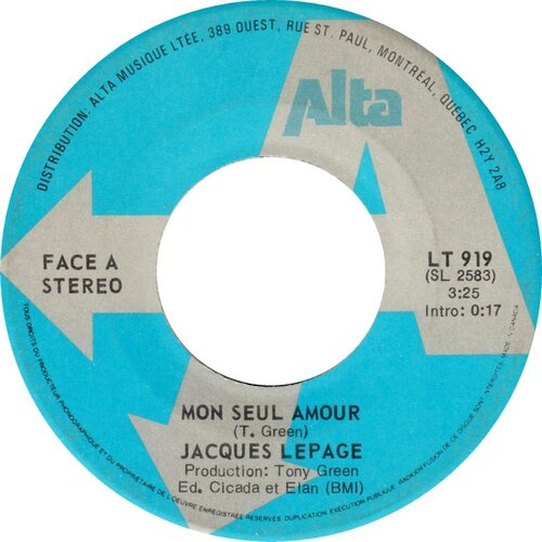 Mon Seul Amour b/w Je Ne Veux Pas être Seul
