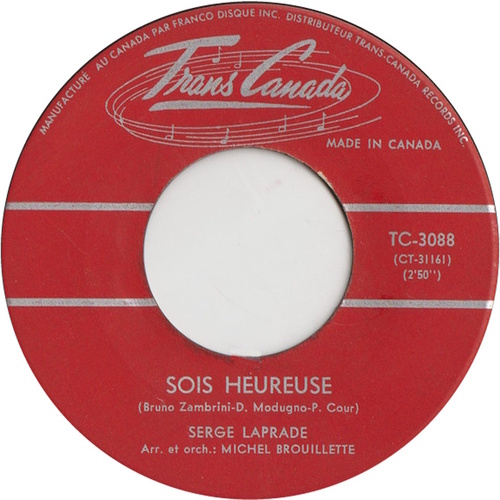  Sois Heureuse b/w Je Ne Partirai Pas