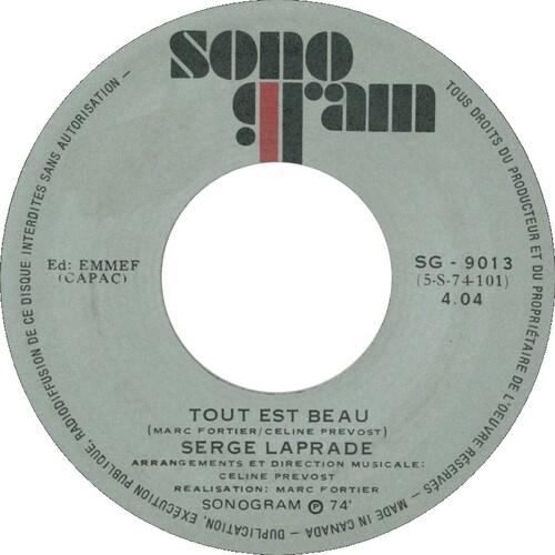 Tout Est Beau b/w S'y Pouvait Faire Beau