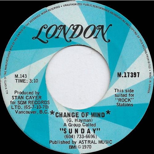 Change of Mind b/w Livin' Free