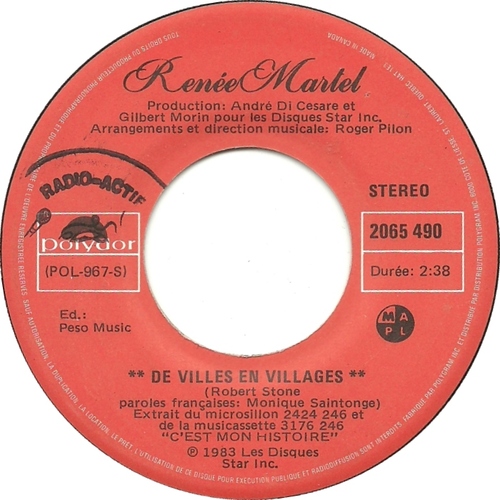  De Villes En Villages b/w Ne Dis Rien