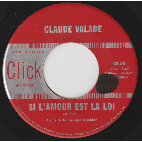 Si L'Amour Est La Loi b/w L'Anneau De Feu