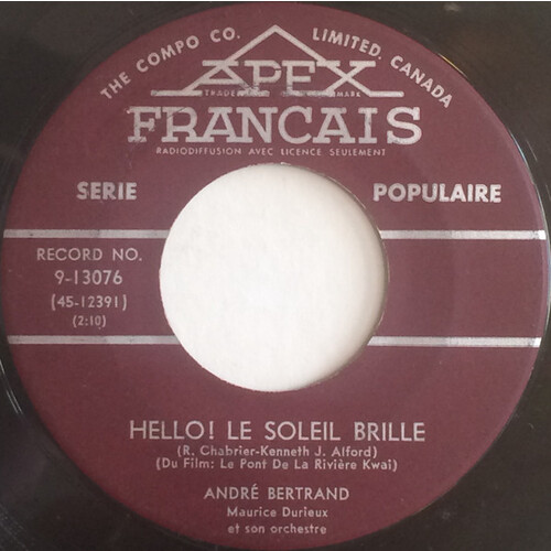 	Hello! Le Soleil Brille b/w Histoire D'un Amour